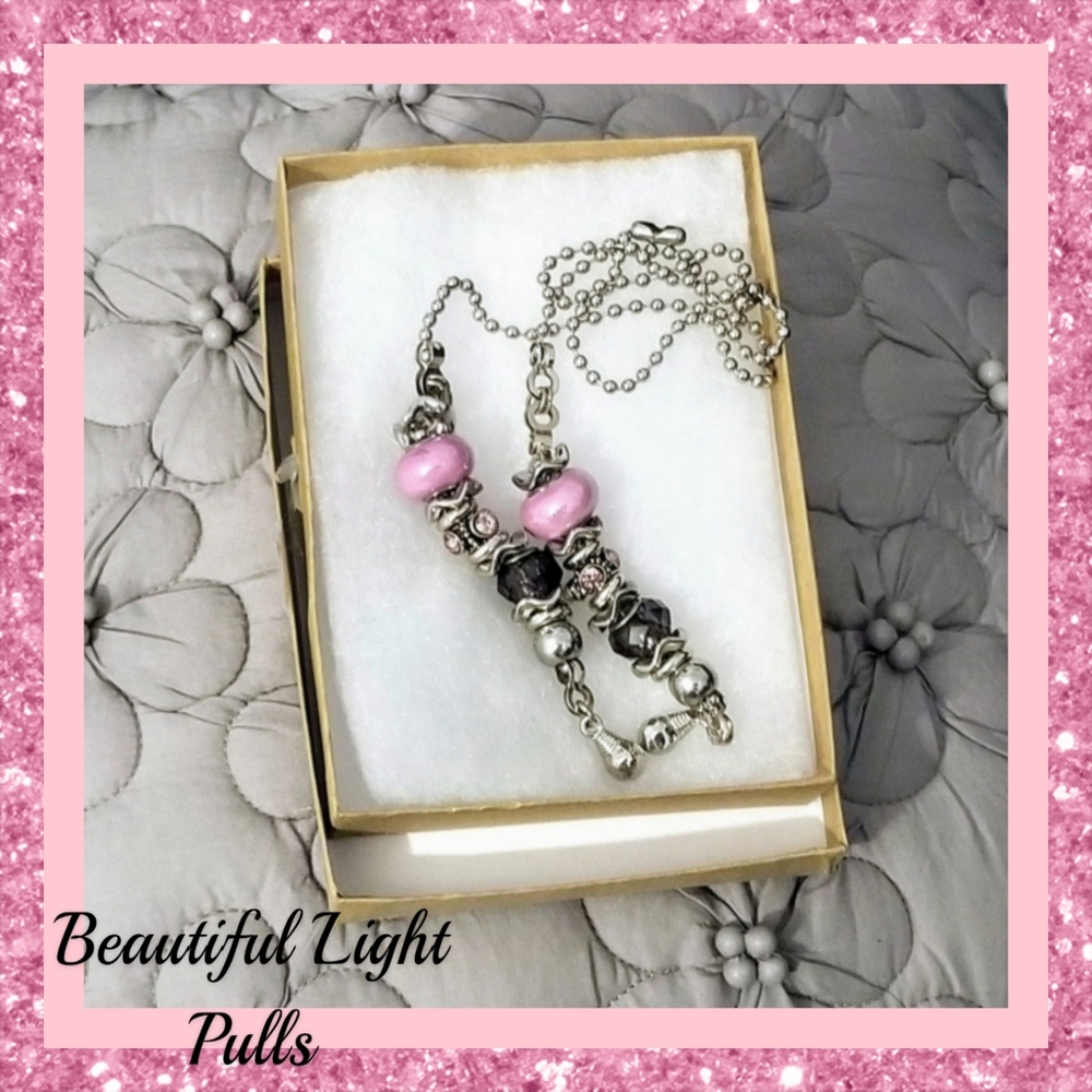 Silver and Purple Lamp Pulls